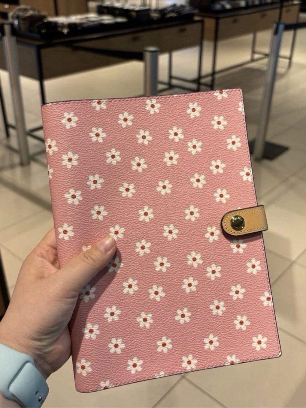 Coach Pink Floral Print Notebook
